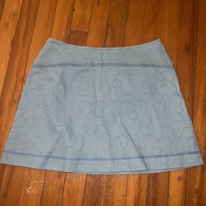 Urban Outfitters medium light blue mini skirt with floral designs